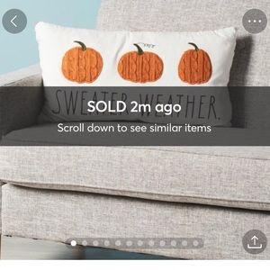 Rae Dunn 14x24 Sweater Weather Harvest Pumpkin Pillow